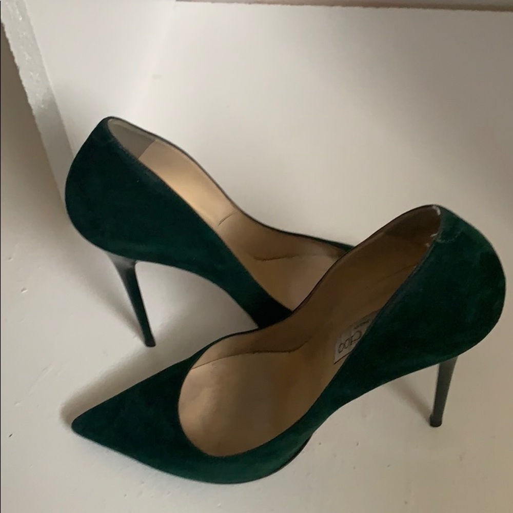 Jimmy Choo Suede Evergreen Anouk pumps